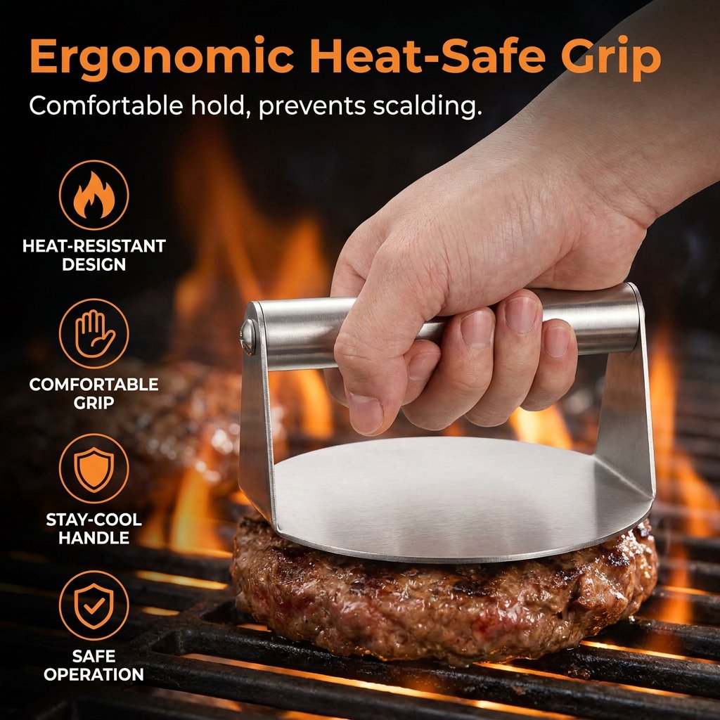 🍔Smash Burger Press - Hamburger Smasher Tool for Griddle