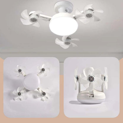 2026 New E27 Socket Ceiling Fan Light - 2-in-1 Silent LED Fan with Remote Control