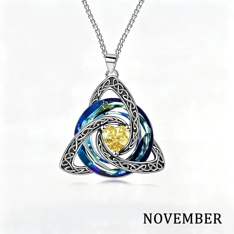💎 Birthstone Celtic Knot Necklace for Women