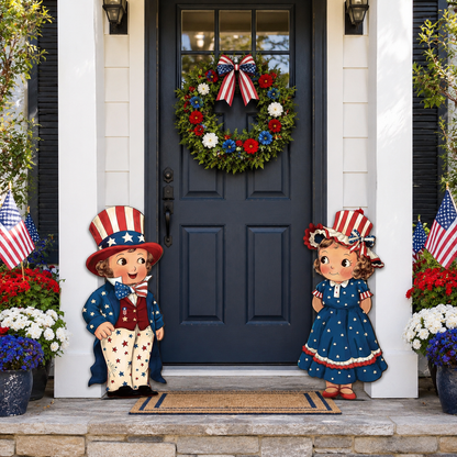 Patriotic Wooden Hanging Door Signs