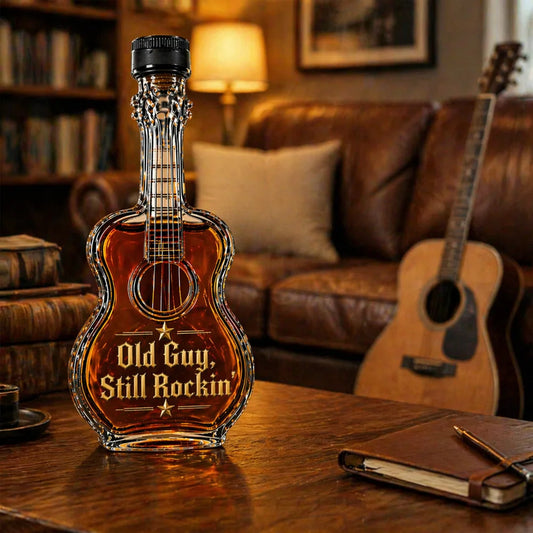 🎸🥃 Rock Style Guitar-Shaped Wine Bottle Decanter – Luxury Liquor Display for Music Lovers 🔥✨