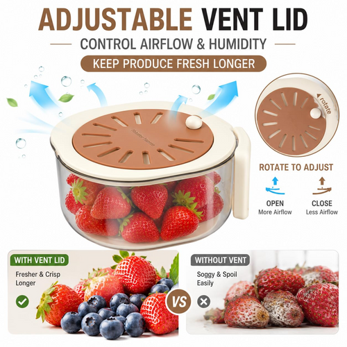 🥗 50% OFF 2-in-1 Wash & Store Container – Fresh Produce Storage Made Easy
