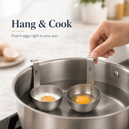 🥚 Stainless Steel Egg Poacher – Perfect Boiled Eggs Every Morning