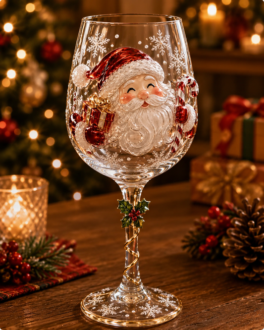 🔥🎄50% OFF Christmas 3D Wine Glass Collection Gift Box Set🍷🎁 – Festive Holiday Drinkware