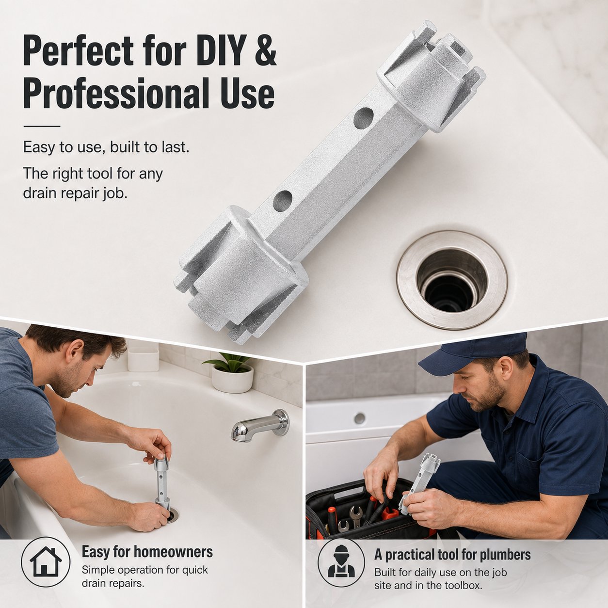 Tub Drain Removal Wrench