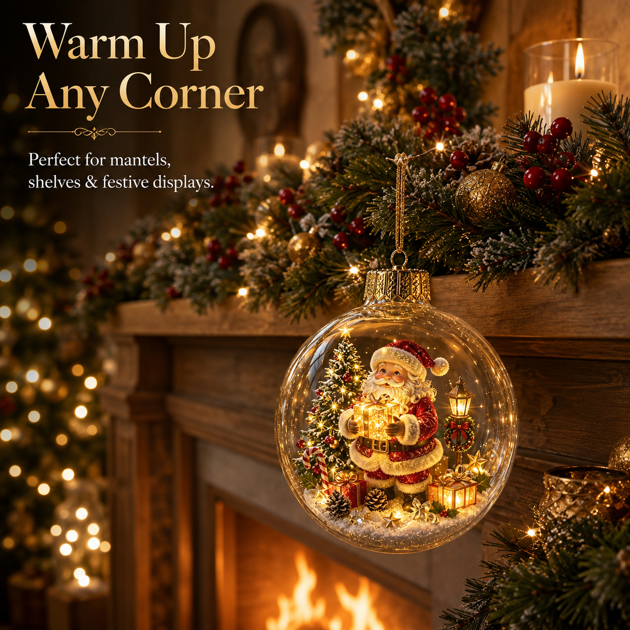 🎄 3D Miniature Christmas Globe Hanging Ornaments – 8 Collectible Scenes ✨