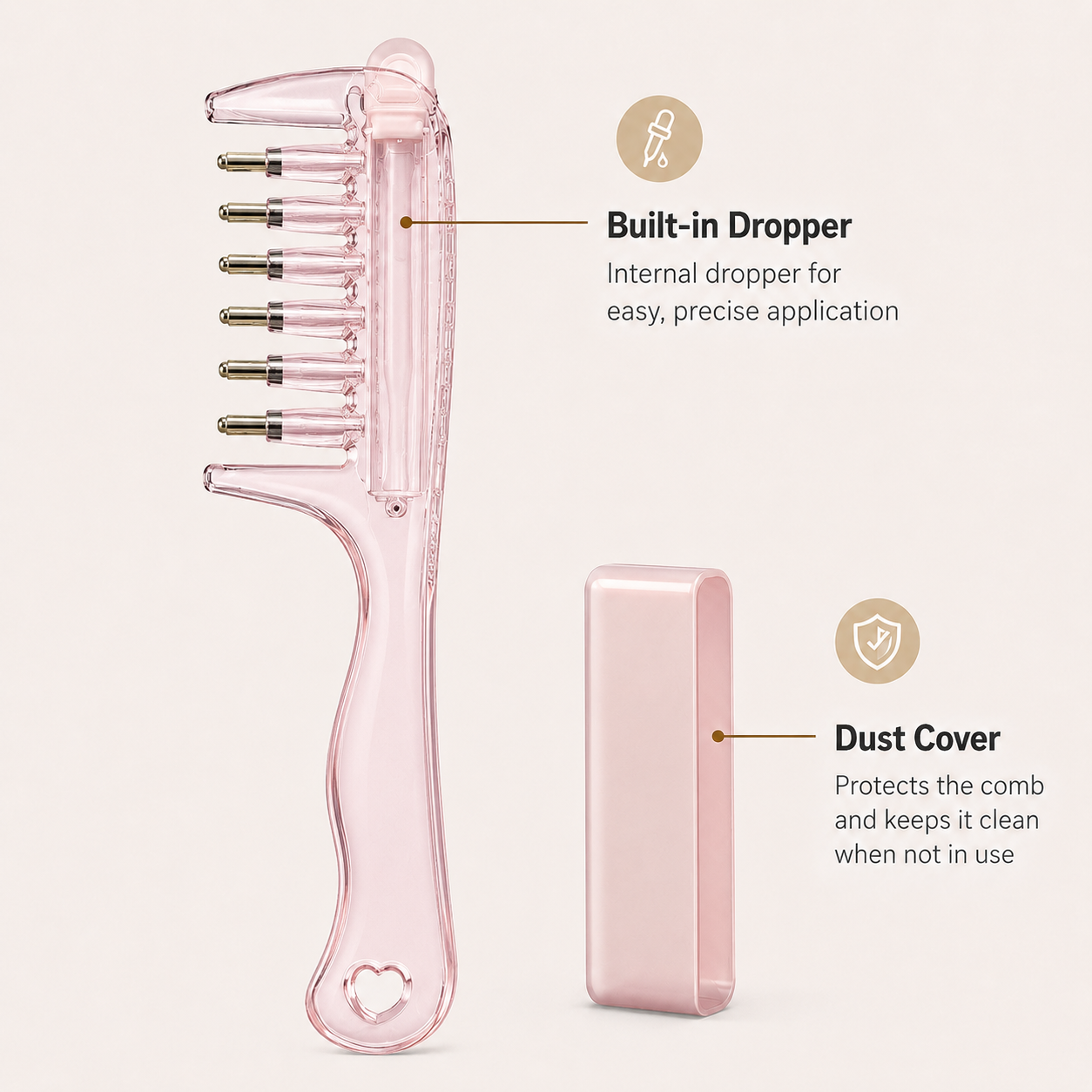 💆 Precision Scalp Applicator Comb with Roller-Ball Teeth for Hair Oils ✨