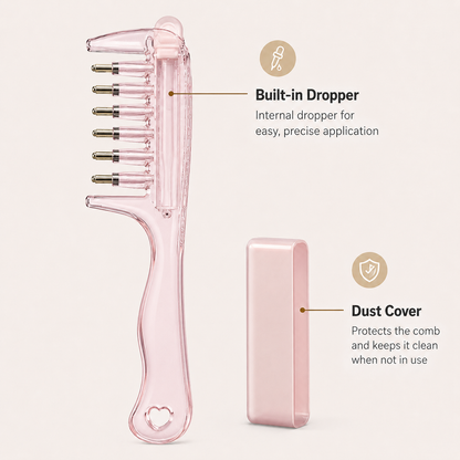 💆 Precision Scalp Applicator Comb with Roller-Ball Teeth for Hair Oils ✨