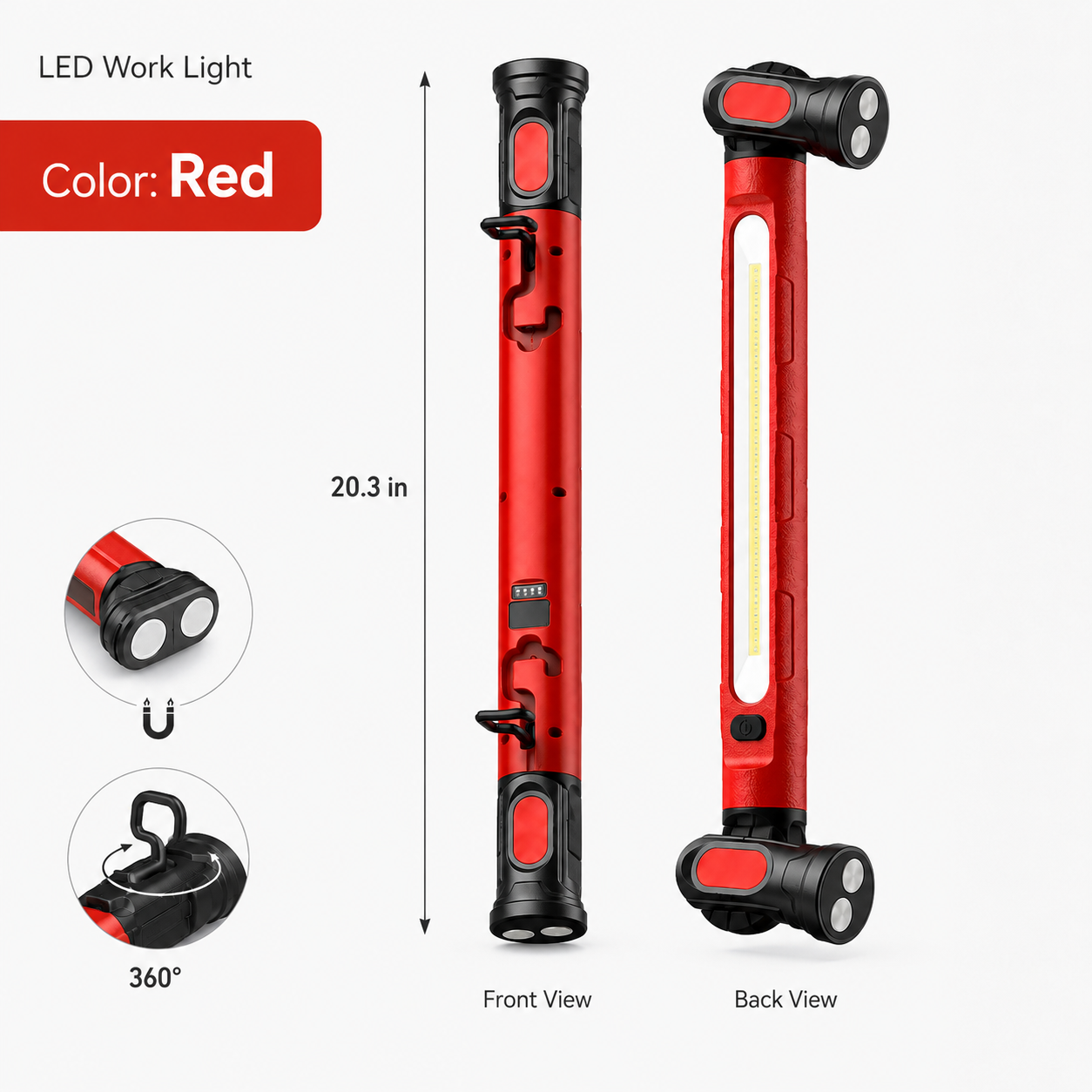 🔥🌟🔦Multifunctional magnetic rechargeable work light💡 Ideal for Mechanic, Car Repair & Garage Use
