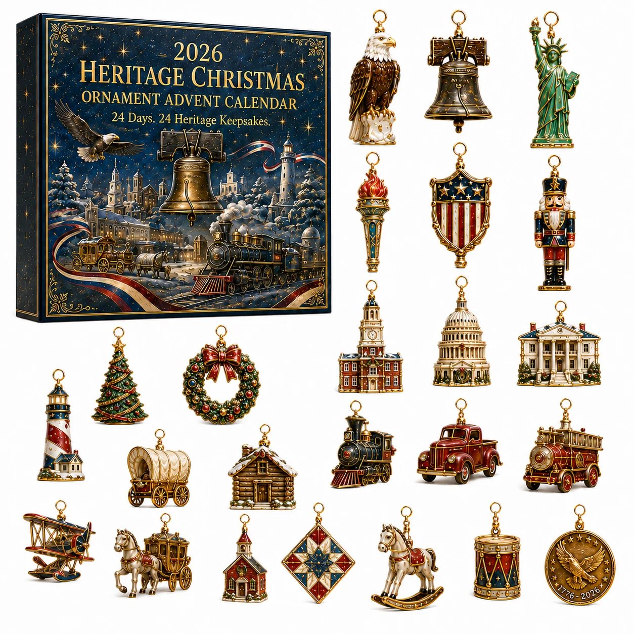 ⏰ Limited anniversary edition✨49% OFF!🔥America 250th Anniversary Heritage Christmas Advent Calendar