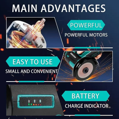 🔧✨ Cordless Mini Angle Grinder – 19500RPM, 12V, Dual Battery, Compact & Powerful!