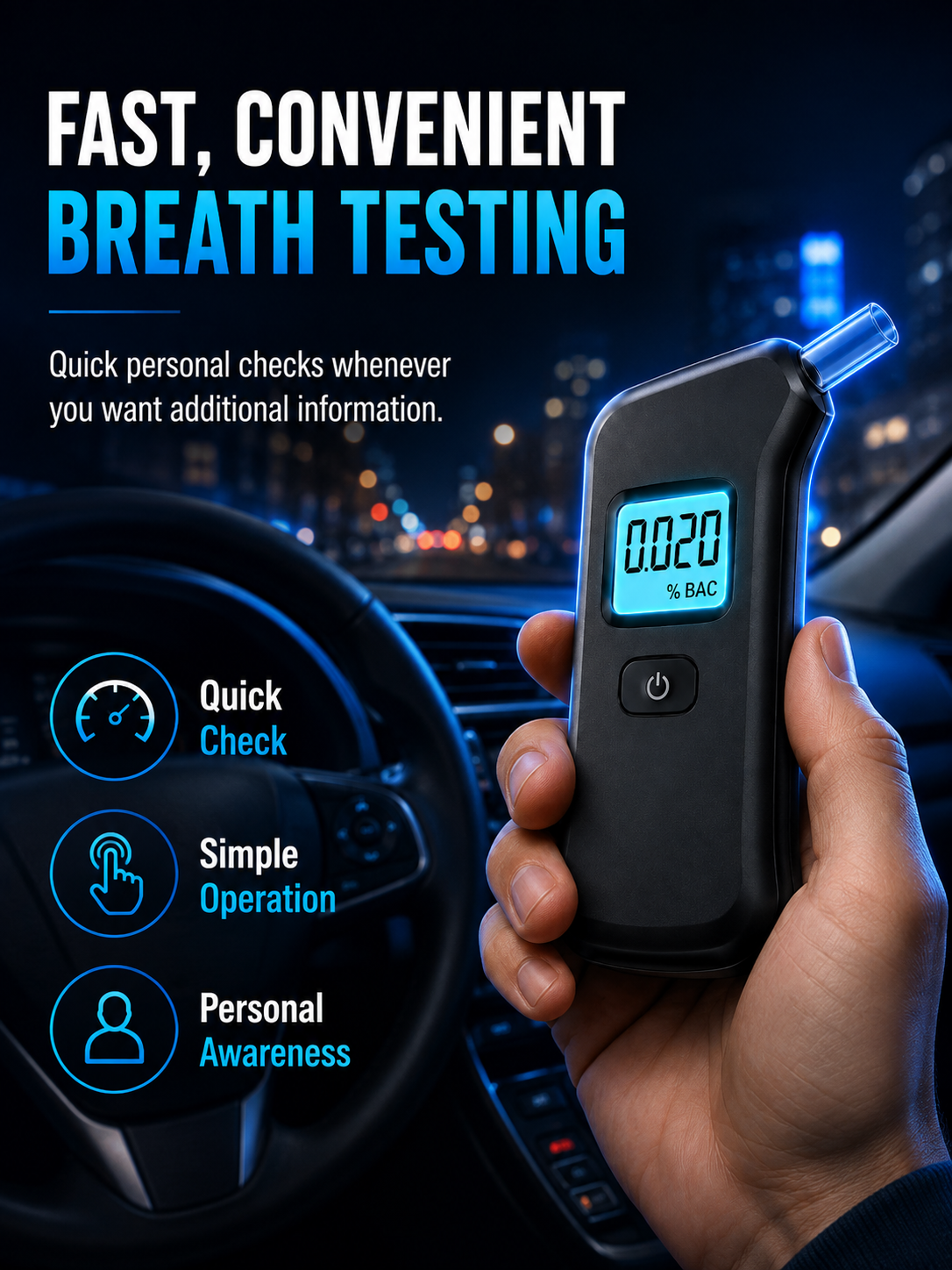 🍷🚫Portable breath alcohol tester