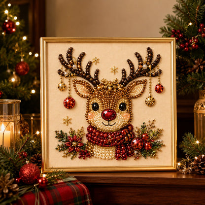 🧘Relaxing & Beginner-Friendly-🎄🎅 Premium 3D Pearl Christmas Wall Art Kit