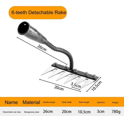 Detachable carbon steel blade rake