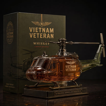 🎖️Vietnam Veteran Military Helicopter 1965-1975 Whiskey Bottle