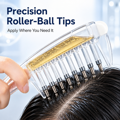 💆 Precision Scalp Applicator Comb with Roller-Ball Teeth for Hair Oils ✨