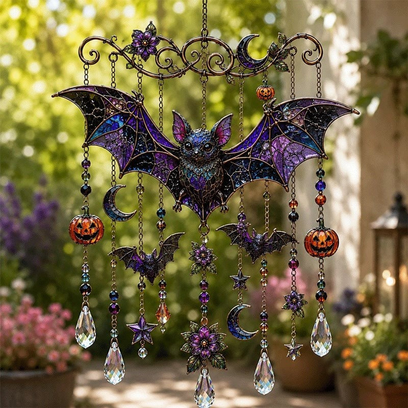 🔥LAST DAY 50% OFF-🎖️🎃 Halloween-Themed Crystal Wind Chime – Bring Spooky Magic to Your Garden
