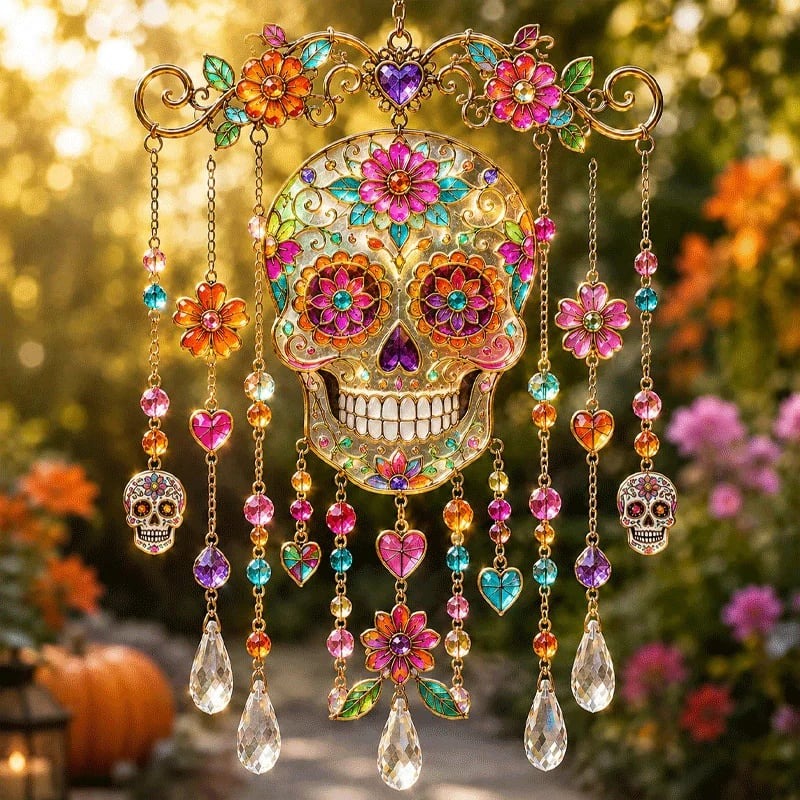 🔥LAST DAY 50% OFF-🎖️🎃 Halloween-Themed Crystal Wind Chime – Bring Spooky Magic to Your Garden