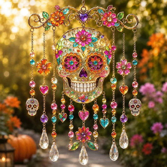 🔥LAST DAY 50% OFF-🎖️🎃 Halloween-Themed Crystal Wind Chime – Bring Spooky Magic to Your Garden
