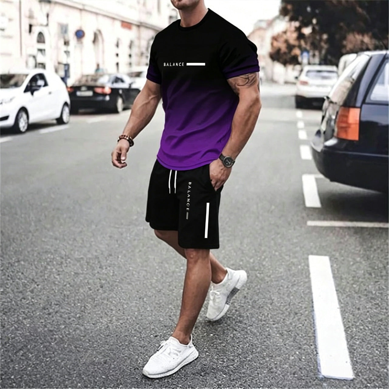 🔥Men's Gradient Fitness 2-Piece Set