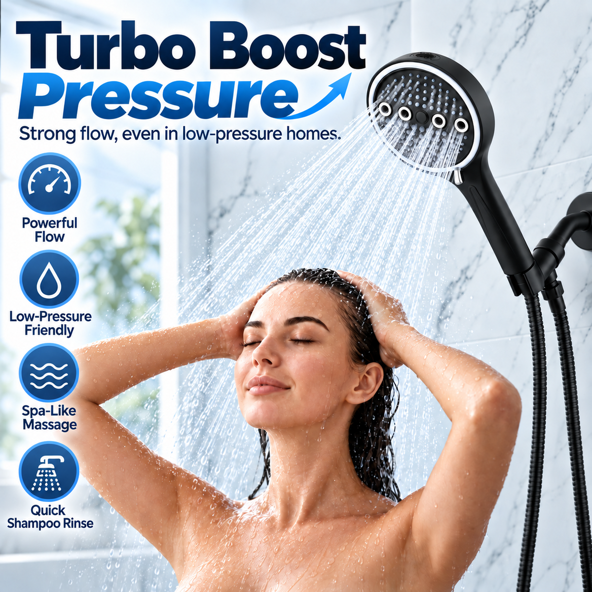 6-Mode High-Pressure Turbo Shower Head 🚿