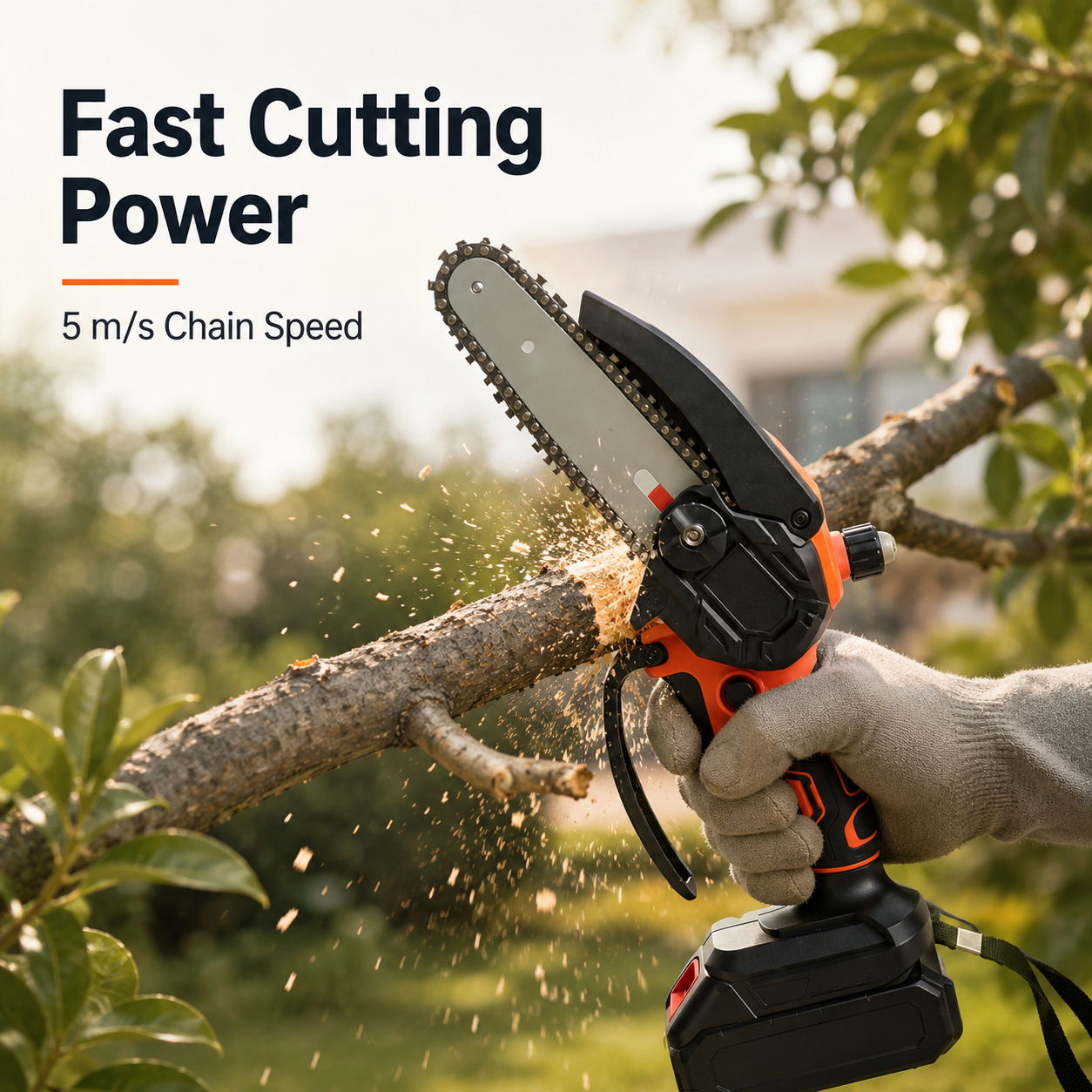 🪚 6-Inch Cordless Mini Chainsaw – Fast One-Handed Pruning 🪵
