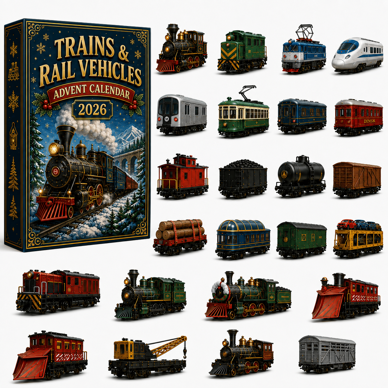 🚂 Trains & Rail Vehicles Advent Calendar 2026 – 24 Days of Railway Surprises