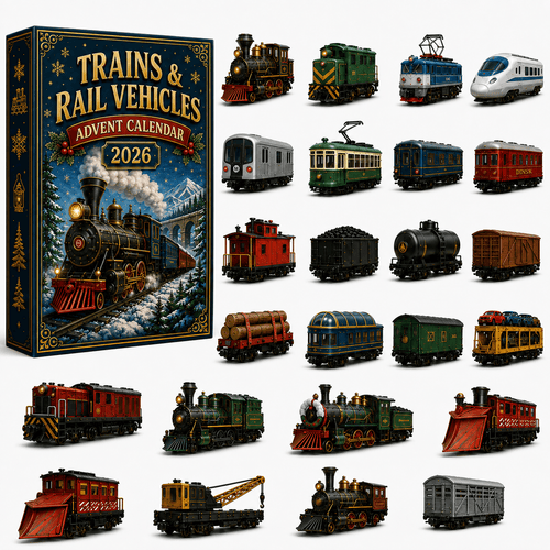 🚂 Trains & Rail Vehicles Advent Calendar 2026 – 24 Days of Railway Surprises