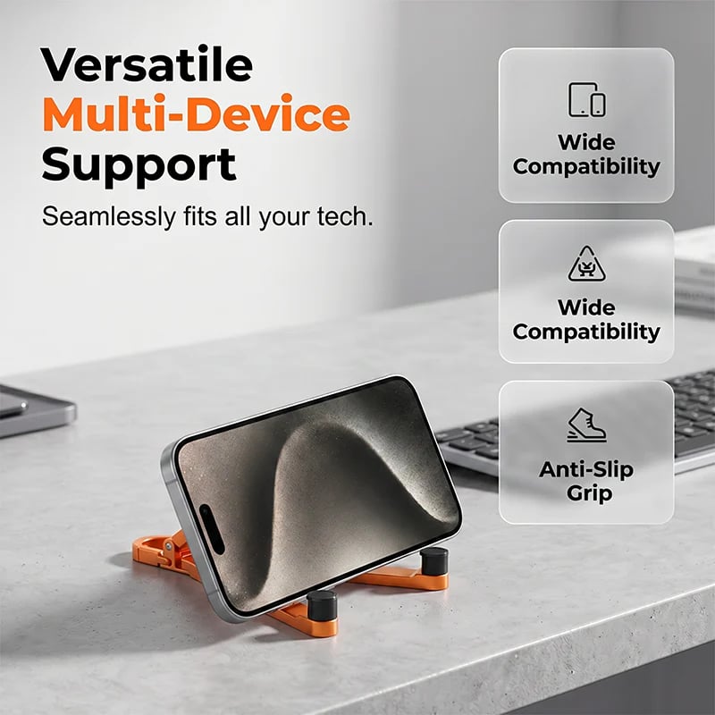 💯🔥HOT SALE 50% OFF🎁📱Mini Aluminum Phone Stand Keychain Foldable Desktop Holder – Small Gadget, Big Convenience✨