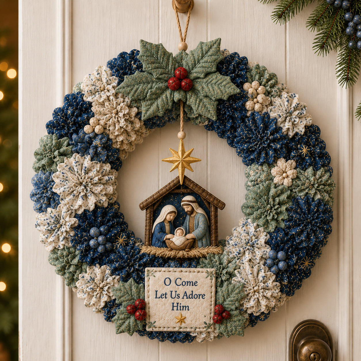 🔥49% Off Last Day - 🔥🎄 3D Fabric Poke Wreath DIY Kit