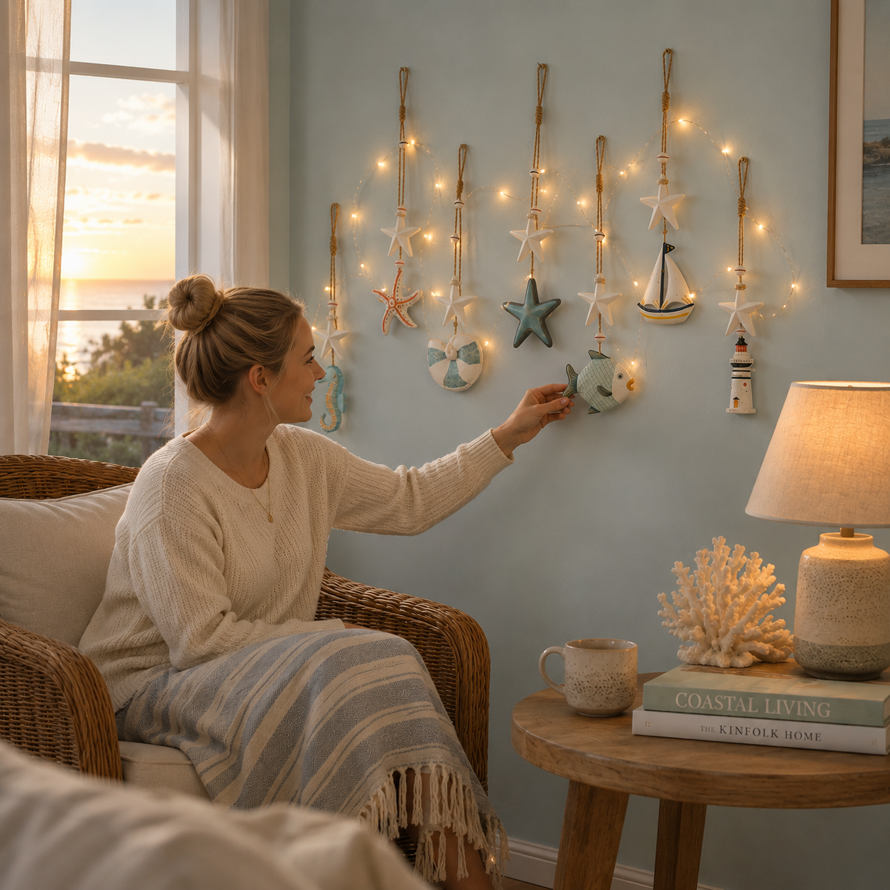 🌊✨ Seaside Glow Wall Hangings — Set of 7 🏡💙 Bring the Quiet Charm of the Coast Into Your Home 🌴🐚