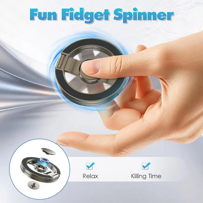 360° Magnetic Phone Stand & Fidget Spinner Combo – Adjustable Grip & Hands-Free Holder