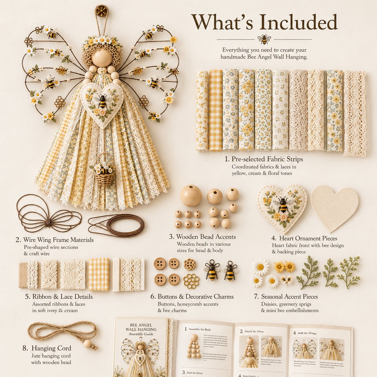 🪽 Angel Fabric Hanging DIY Kit – Create a Beautiful Handmade Angel Decoration