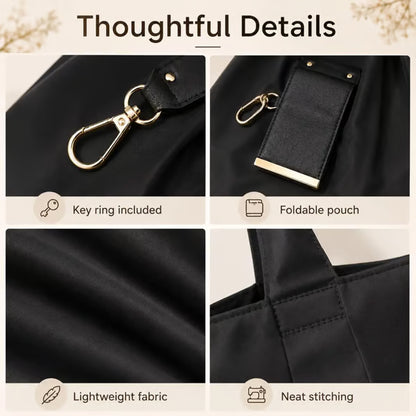👜 Foldable Keychain Tote Bag ✨ | 🛍️ Portable Reusable Shopping Bag 💕 Compact, Lightweight & Easy to Carry 🔑