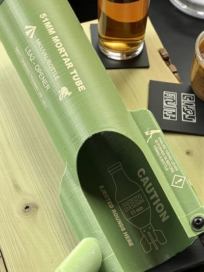 🚀 51mm Beer Bottle Mortar Bottle Opener 🍻🔥Novelty Cap-Launching Desk & Bar Accessory 🎉