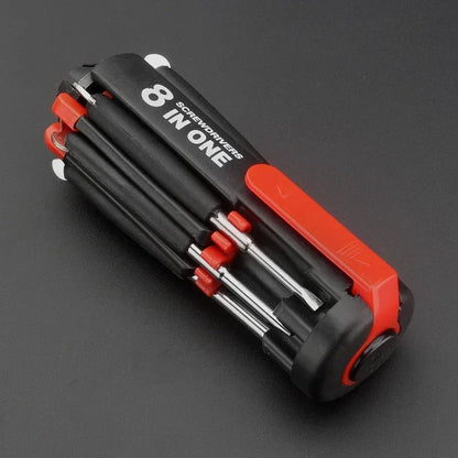 🎉📢📢40% OFF !! ⏰ 8-in-1 Folding Screwdriver – Built-In LED Work Light & Flashlight