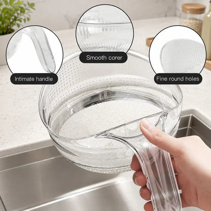 🍚🥣✨ Multipurpose Rice Strainer Bowl with Handle – Easy-Drain Kitchen Colander 💧👩‍🍳🥕🥦