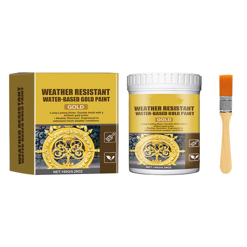 ✨Premium Weather Resistant Water-Based Gold Paint💛🎨Brilliant Metallic Shine That Lasts
