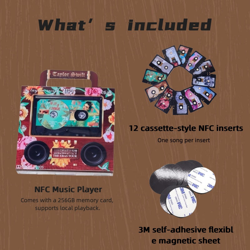 🔥Retro Speaker NFC Cassette Fridge Magnet🃏📻-Play classic music via magnetic scene cards 🎶✨