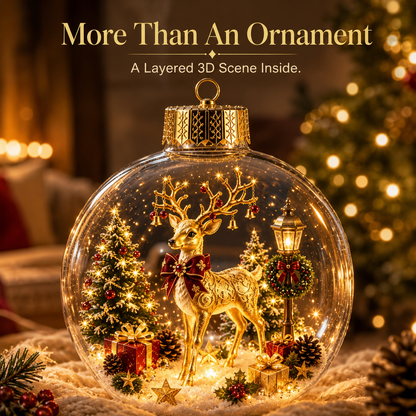 🎄 3D Miniature Christmas Globe Hanging Ornaments – 8 Collectible Scenes ✨