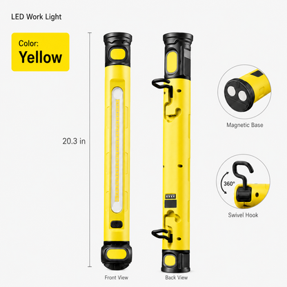 🔥🌟🔦Multifunctional magnetic rechargeable work light💡 Ideal for Mechanic, Car Repair & Garage Use