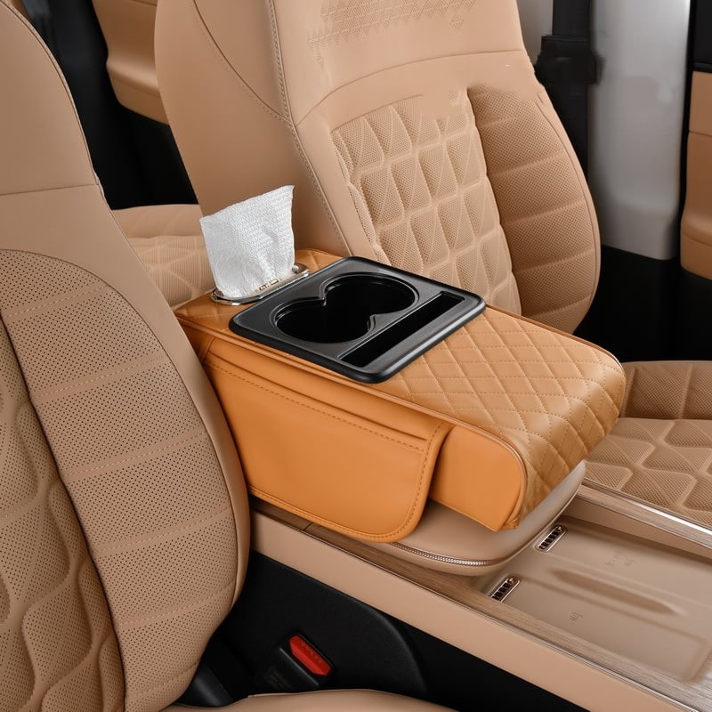 Multifunctional PU Leather Car Armrest Box Mat