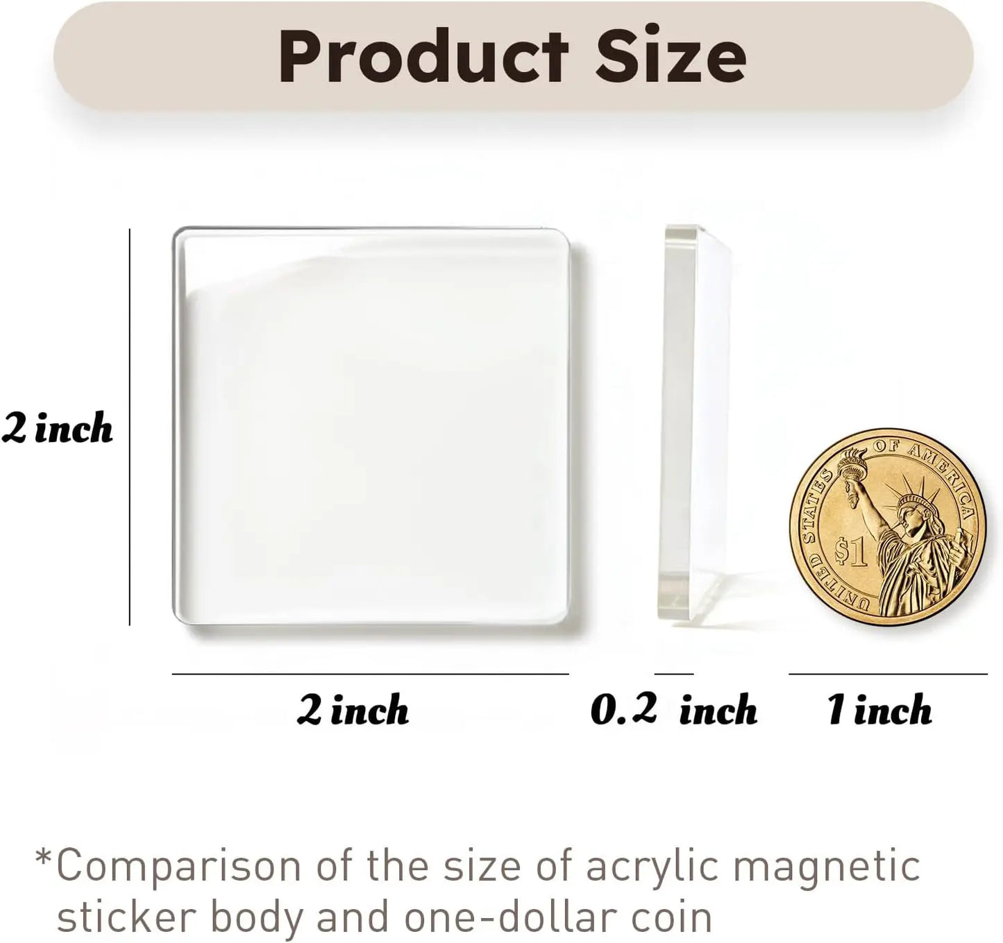 ☀️📸 2"×2" Clear Acrylic Magnetic Photo Frames – DIY Fridge Magnets for Summer Memories 🧲✨