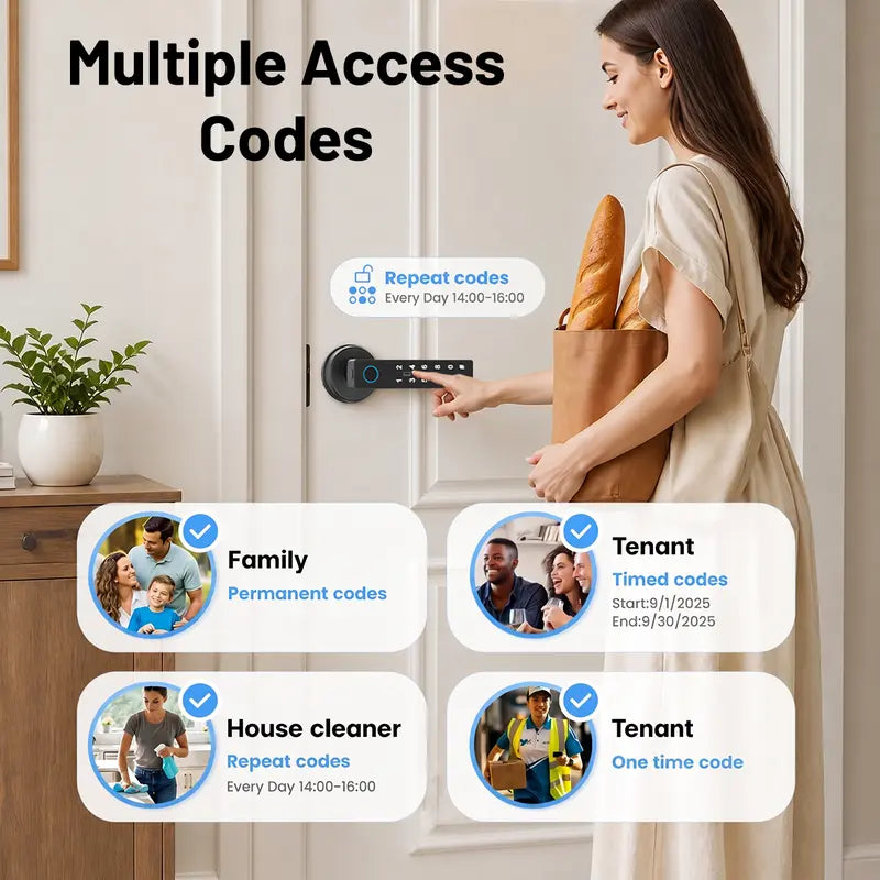 🔥Last Day Limited To 20 Units！⚡⏰🔒 Smart Fingerprint Door Lock – Keyless App-Controlled Handle