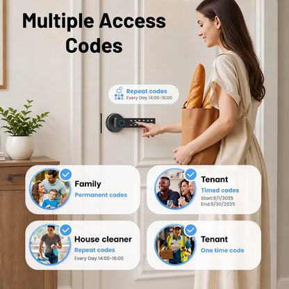 🔥Last Day Limited To 20 Units！⚡⏰🔒 Smart Fingerprint Door Lock – Keyless App-Controlled Handle
