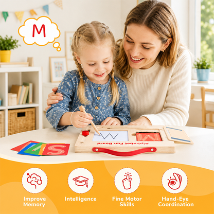 ✍️Wooden Alphabet & Number Tracing Board | Visual Learning Tools & Complete Set