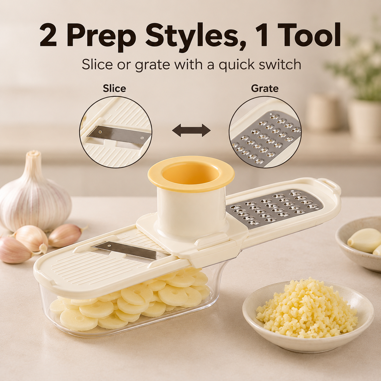 🧄 3-in-1 Multifunctional Ginger & Garlic Grater 🌶️