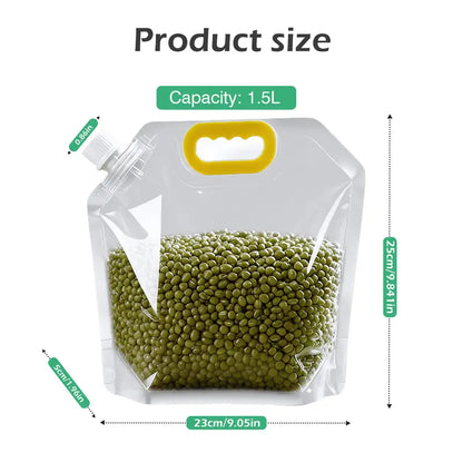 🔥5 Counts Reusable Food Sealed Bags, leak proof design, prevent liquid spillage