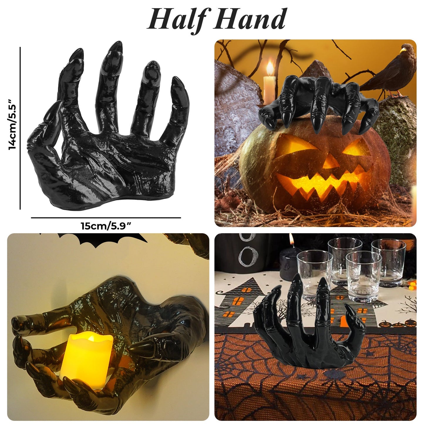 🖤🧙‍♀️ Halloween Witch’s Demon Hand Wall Decor – Creepy Gothic Accent for Haunted Homes 👹🕯️