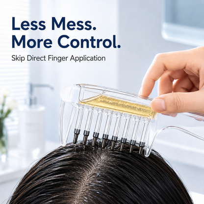 💆 Precision Scalp Applicator Comb with Roller-Ball Teeth for Hair Oils ✨